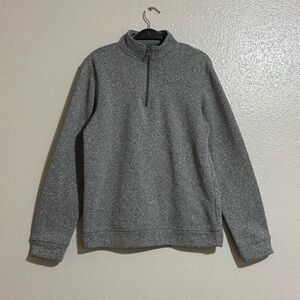 Old Navy Men’s Quarter Zip Sweater Mockneck Grey Marl Size Medium